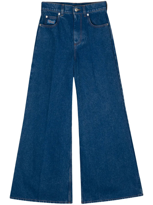 Organic-Cotton Wide-Leg Jeans