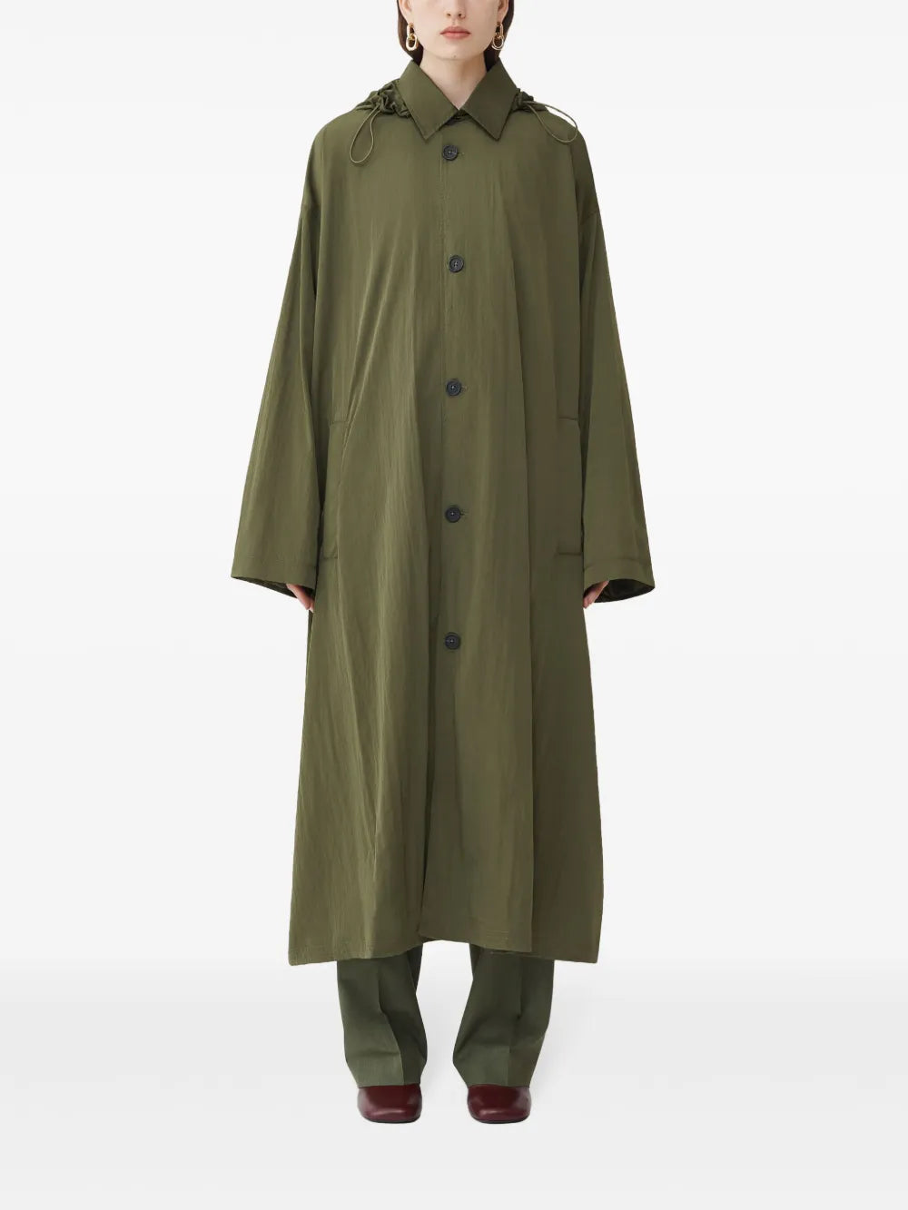 Hooded Technical-Jersey Parka Coat