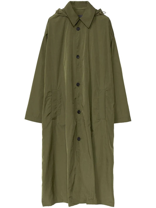 Hooded Technical-Jersey Parka Coat
