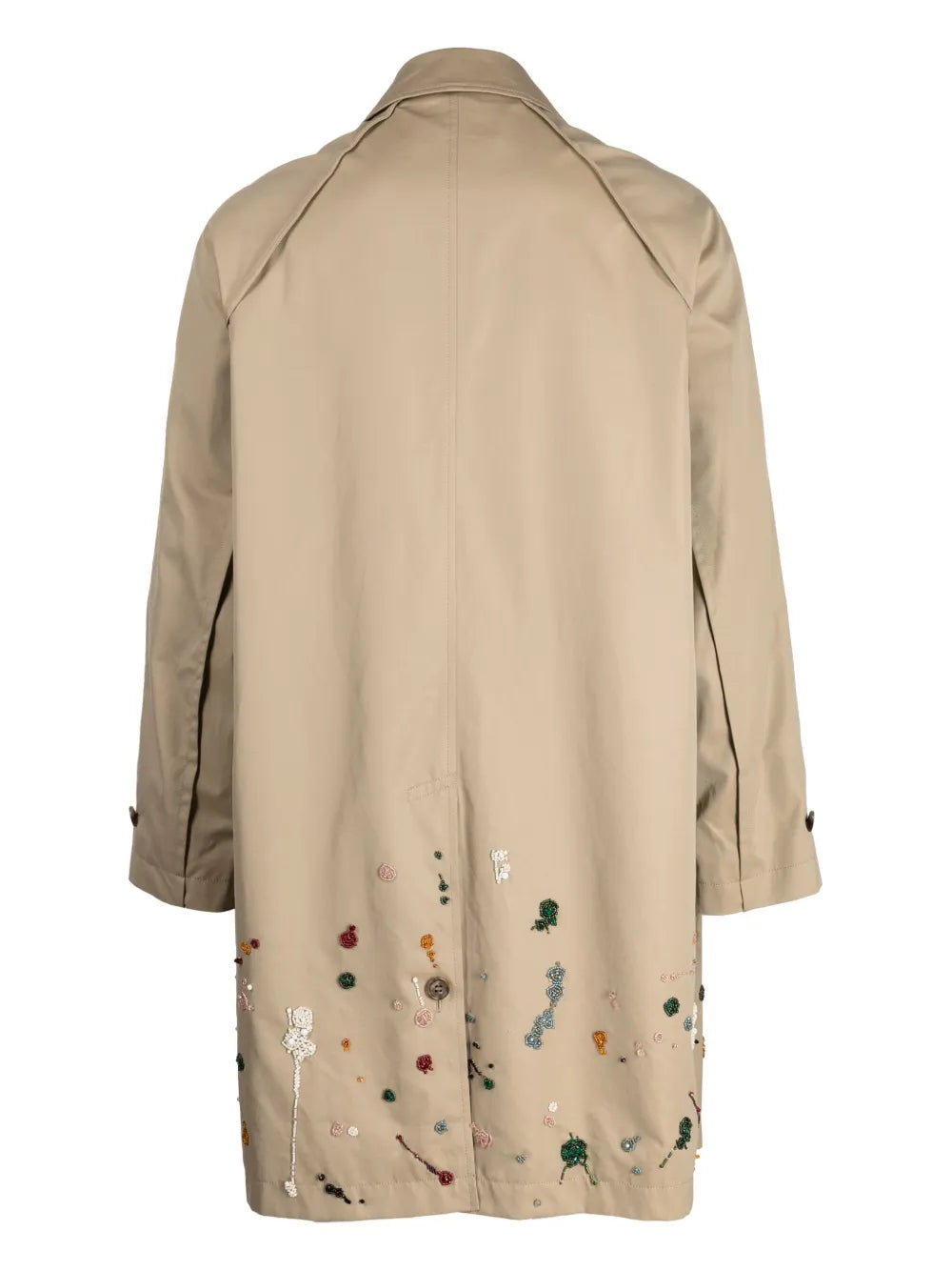 Bead-Embellished Single-Breasted Coat