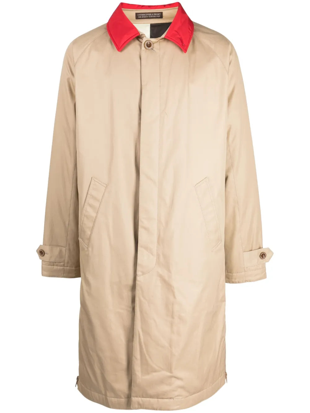 Contrasting-Collar Cotton Raincoat