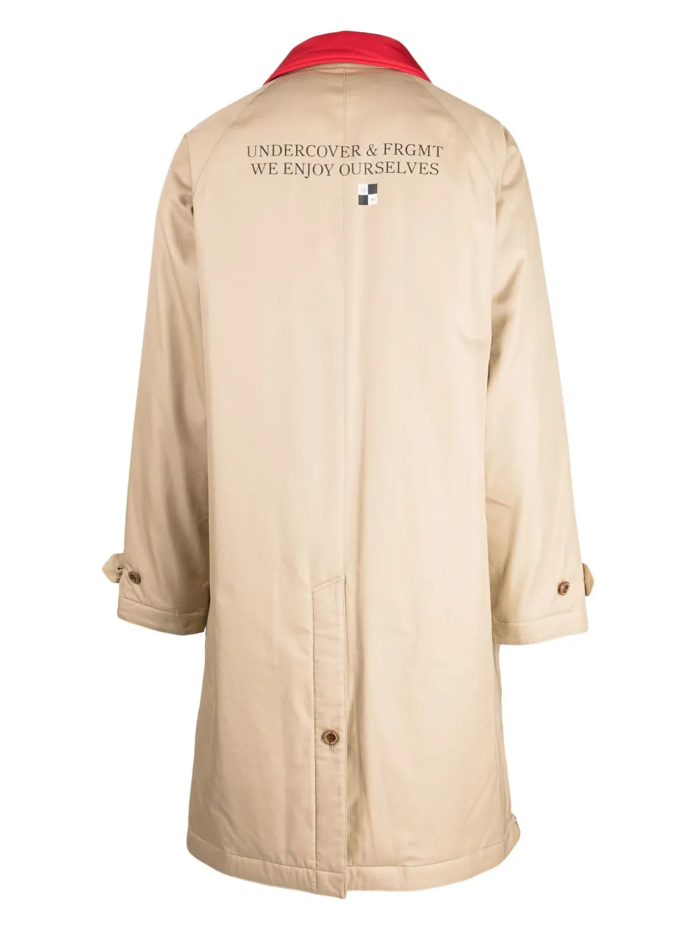 Contrasting-Collar Cotton Raincoat