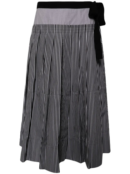 Striped Pleated Skirt