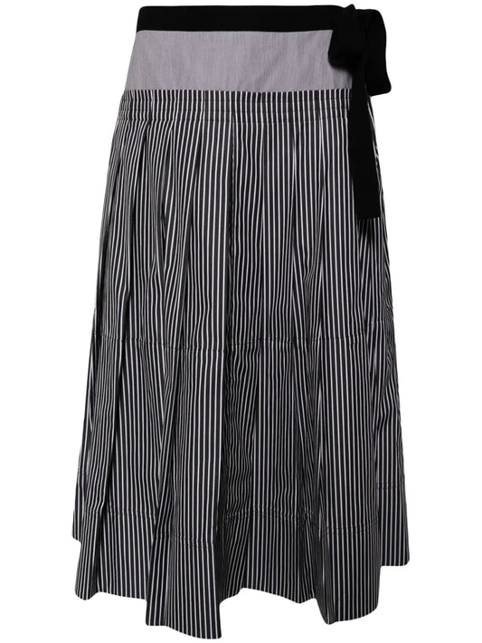 Striped Pleated Skirt