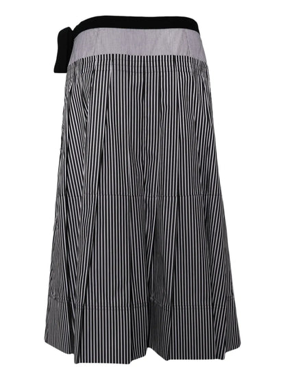 Striped Pleated Skirt