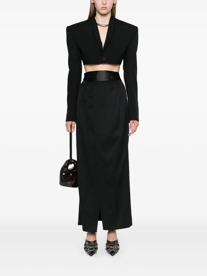 Pleat-Detailing Maxi Skirt