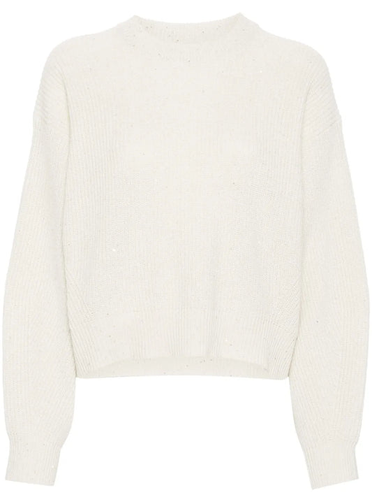 Sequin-Embellished Knitted Jumper