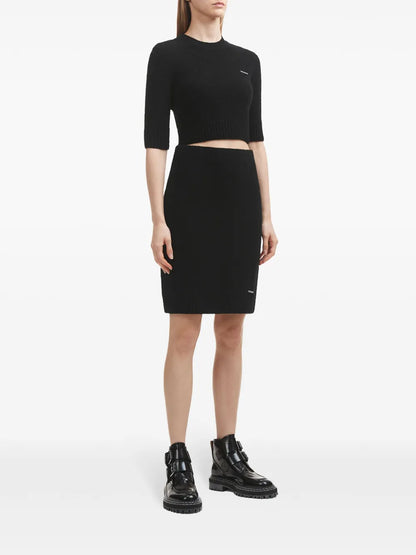Ribbed High-Waisted Skirt