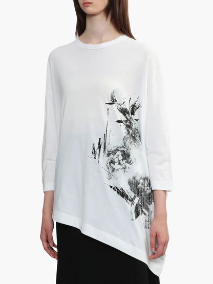 Floral-Print Asymmetric Top