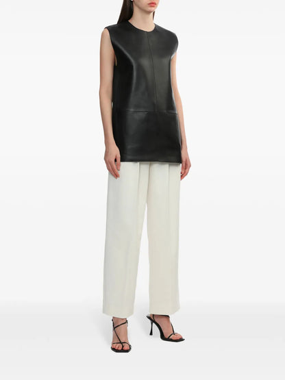 Leather Sleeveless Top
