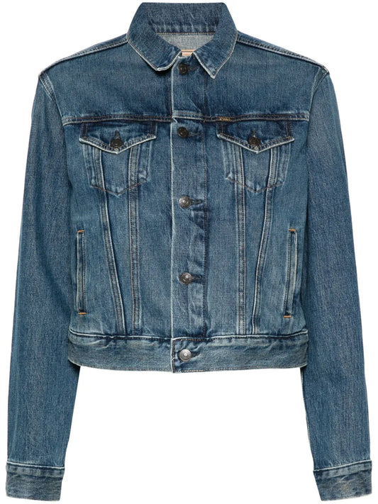 Flag-Patch Denim Jacket