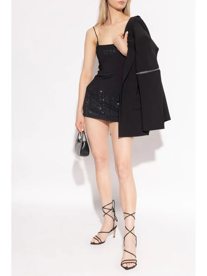 Icon Rhinestone-Embellished Mini Dress