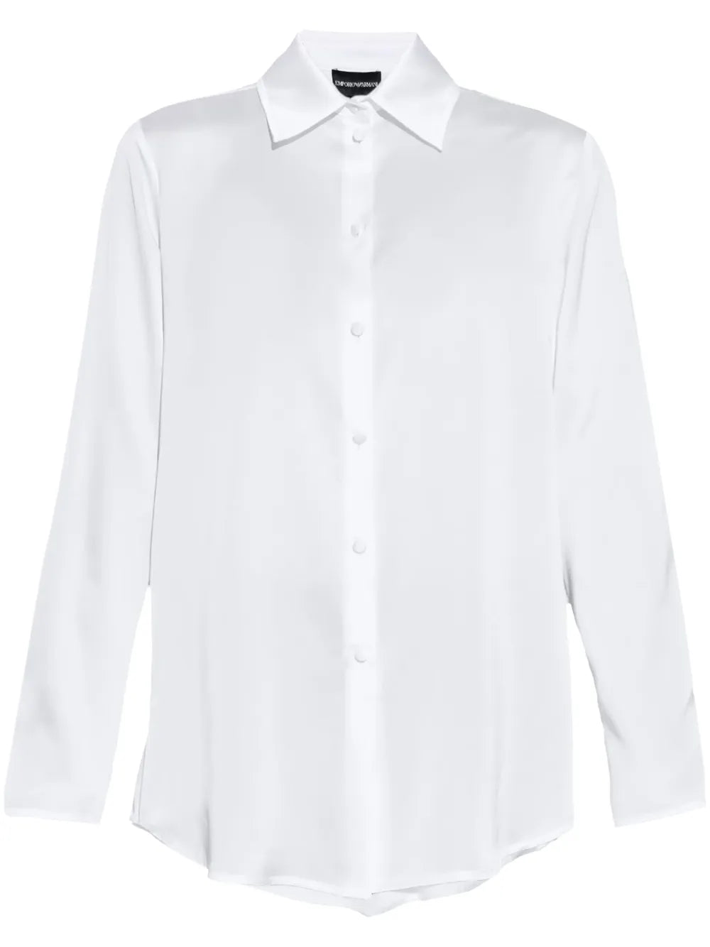 Rear-Button Satin Shirt