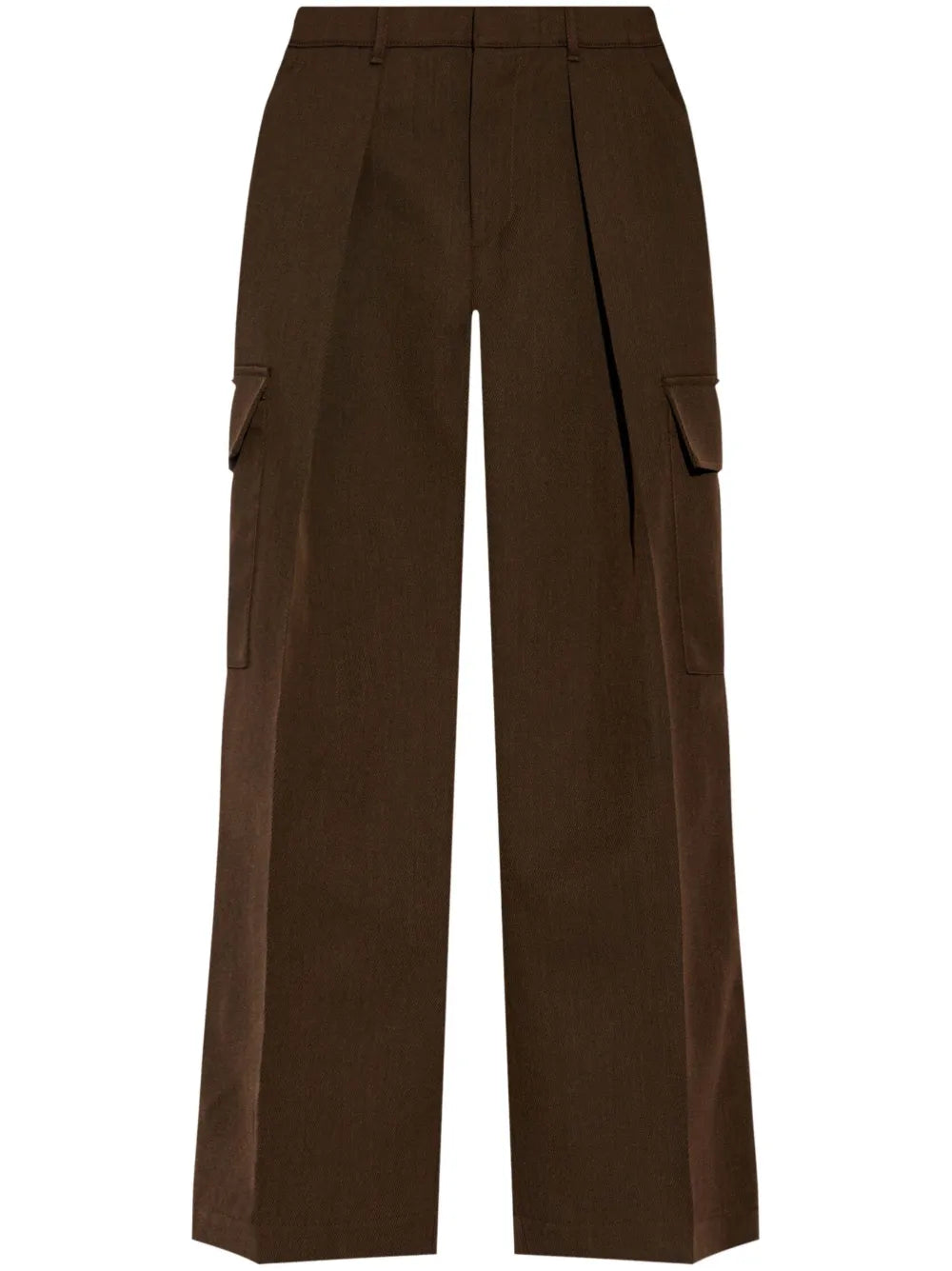 Pleat-Detail Wool Cargo Trousers