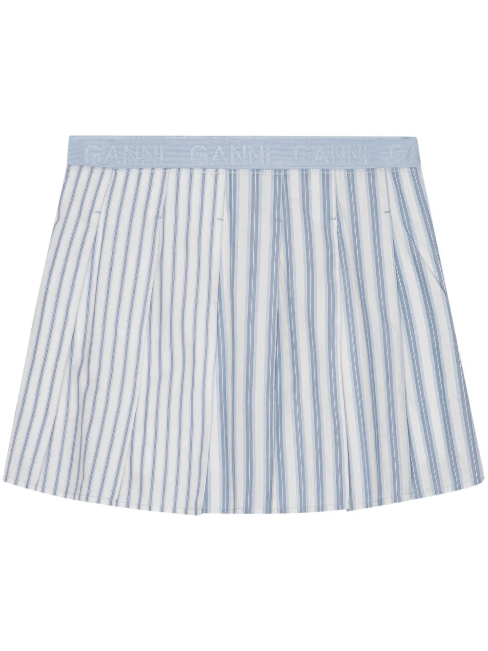 Striped Pleated Mini Skirt