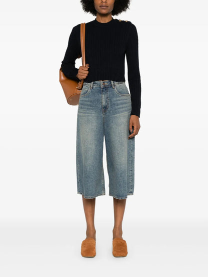 Cable-Knit Cropped Jumper