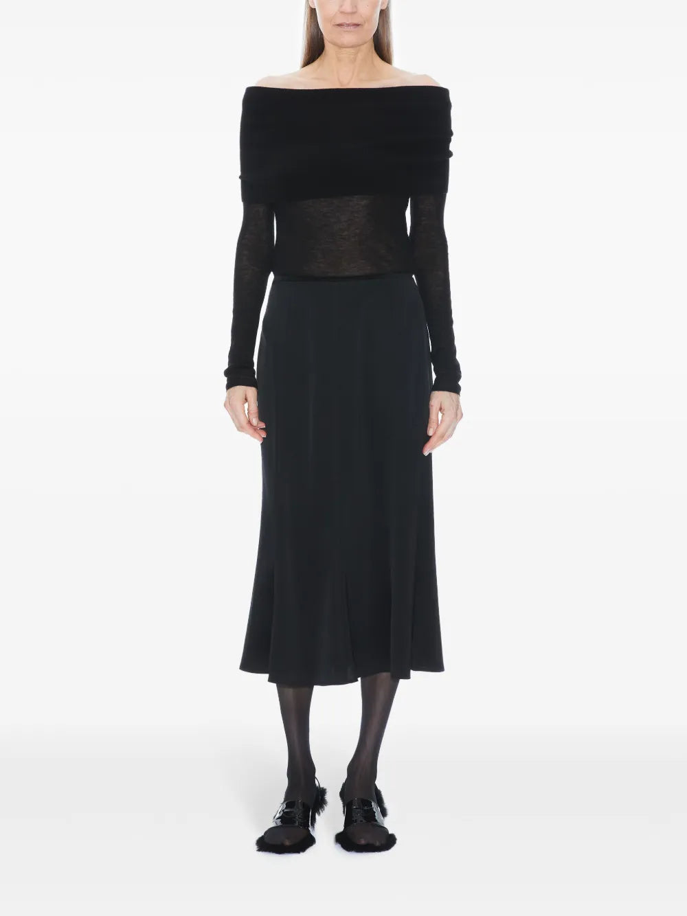 Elasticated Waist Midi Skirt