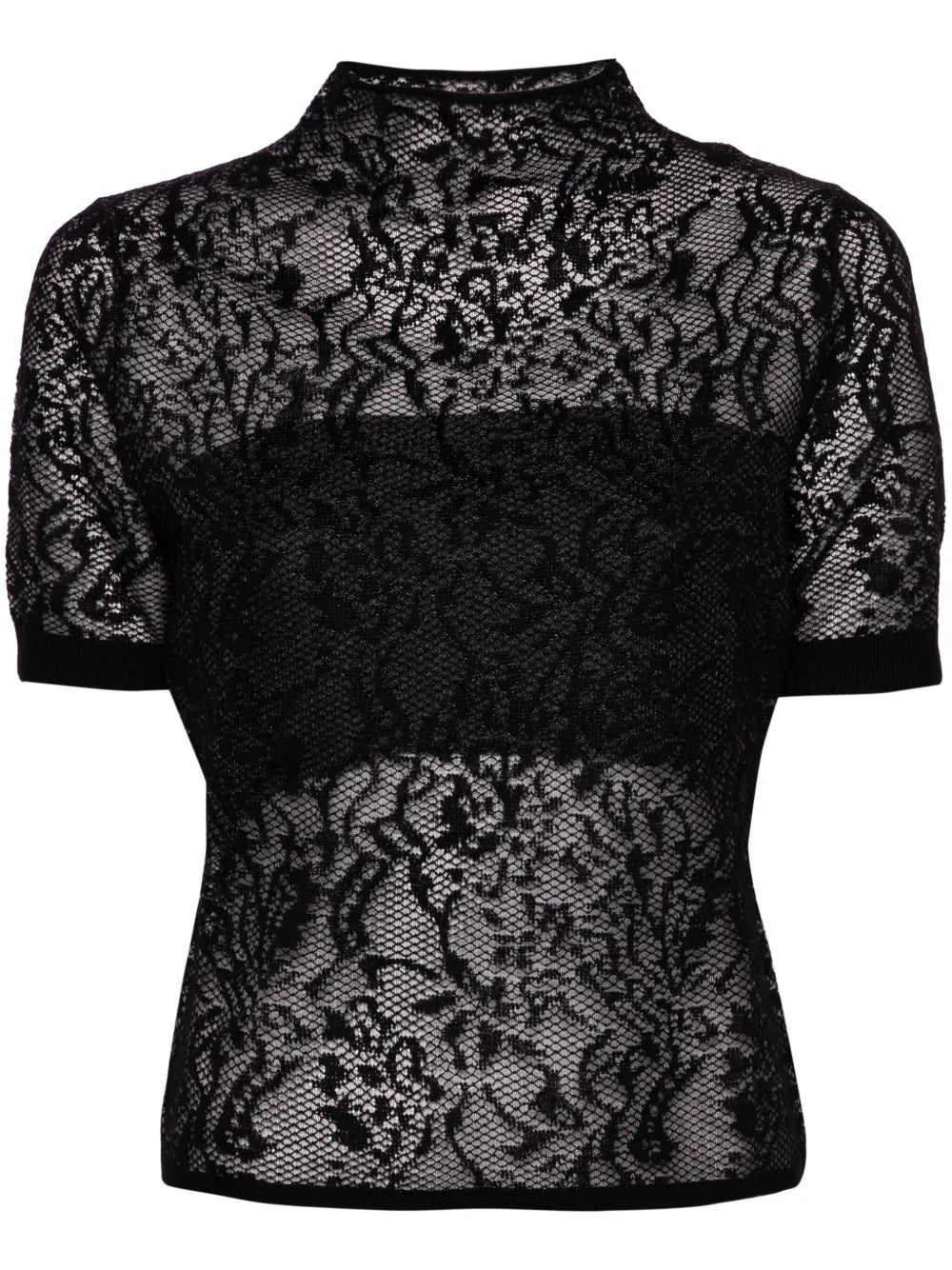 Patterned-Jacquard Semi-Sheer Jumper