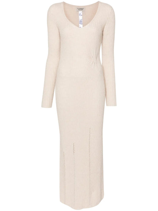 Brooch-Detail Maxi Dress