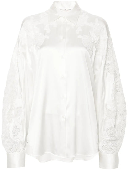 Floral-Appliqué Shirt