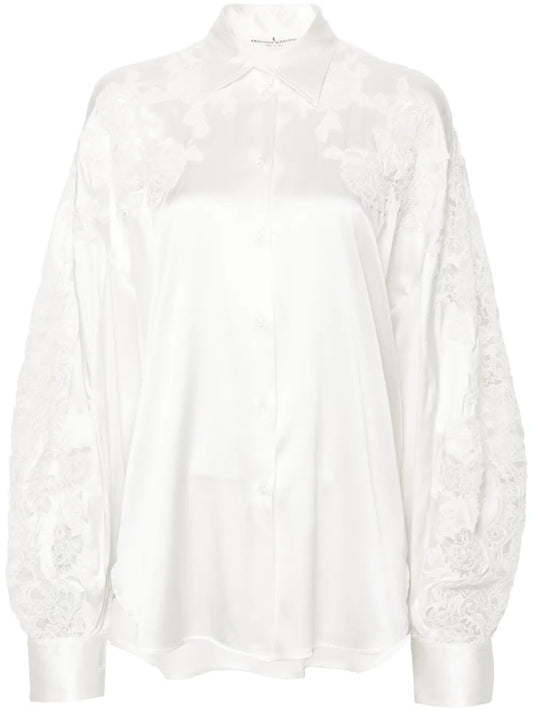 Floral-Appliqué Shirt