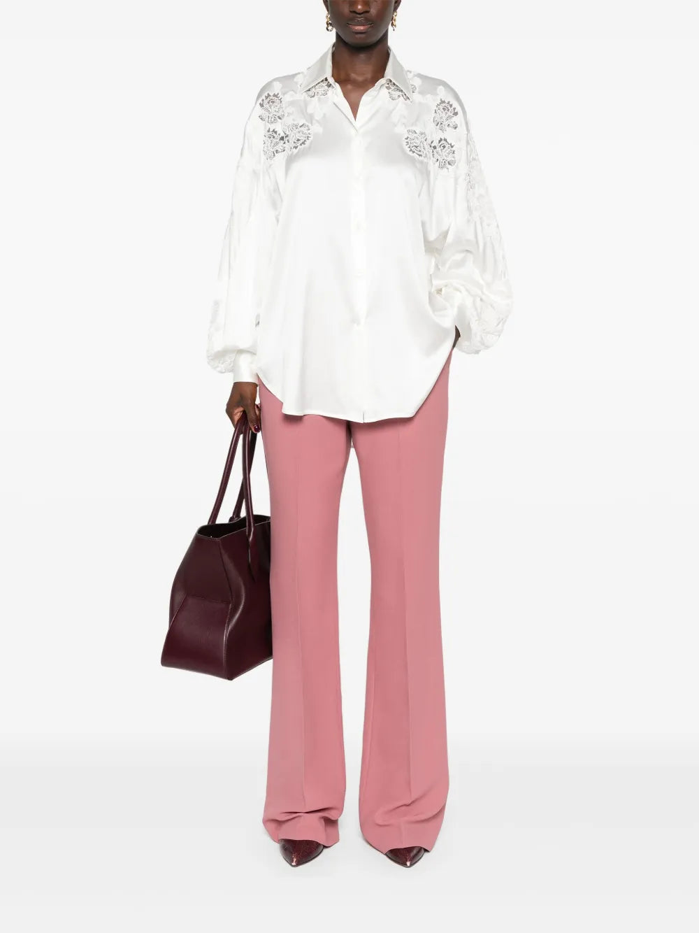 Floral-Appliqué Shirt