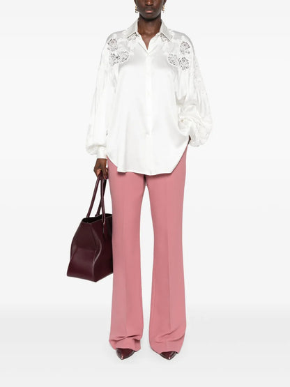 Floral-Appliqué Shirt