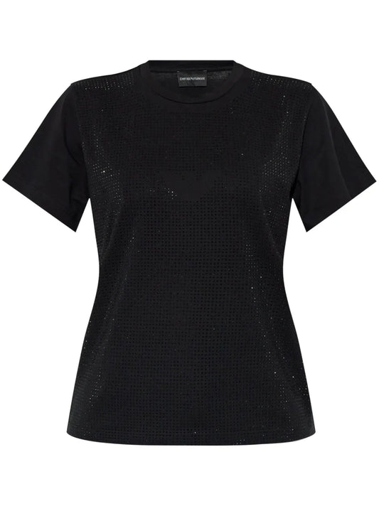 Rhinestone-Embellished Cotton T-Shirt