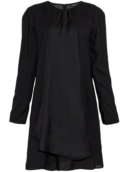 Ruffle-Detail Satin Dress