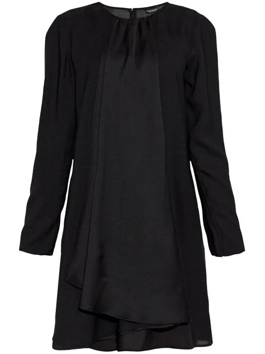 Ruffle-Detail Satin Dress