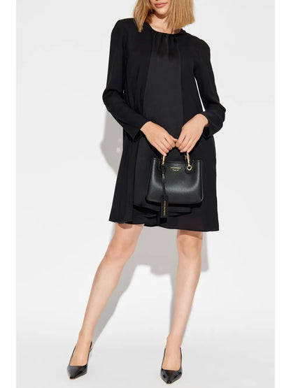 Ruffle-Detail Satin Dress