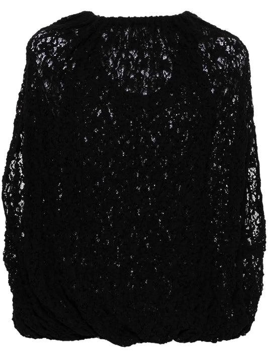 Lace-Embroidered Blouse