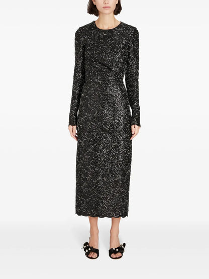 Sequinned Tweed Midi Dress