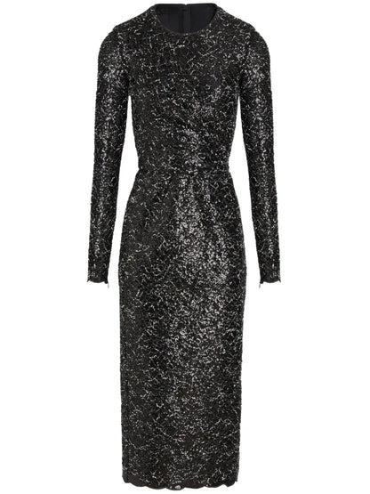 Sequinned Tweed Midi Dress