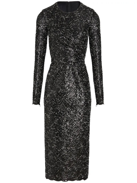 Sequinned Tweed Midi Dress