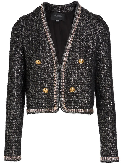 Sequin-Embellished Tweed Jacket
