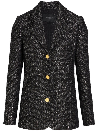Sequin-Embellished Tweed Blazer