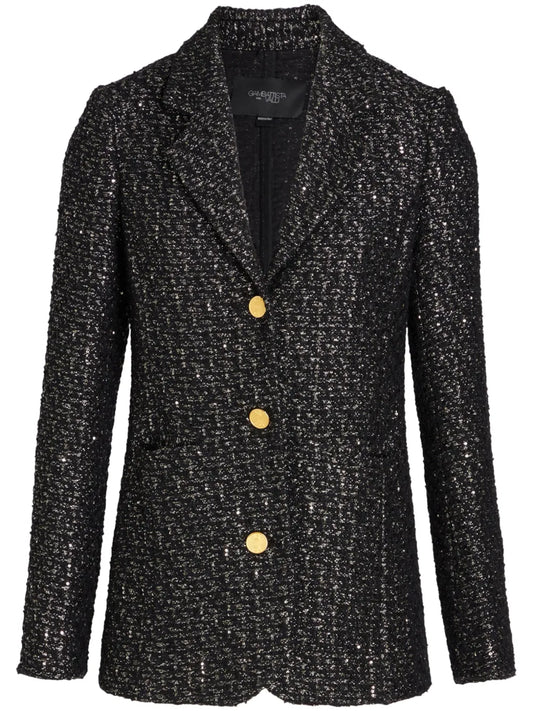 Sequin-Embellished Tweed Blazer