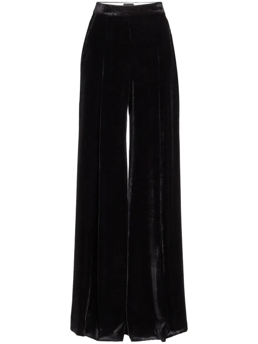 High-Rise Wide-Leg Velvet Trousers