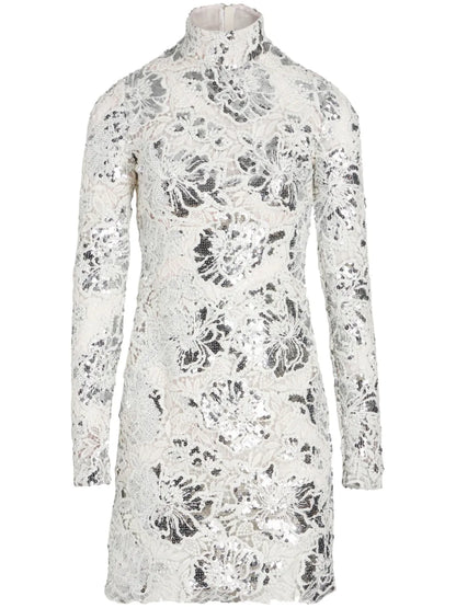 Sequin Macaramé Mini Dress