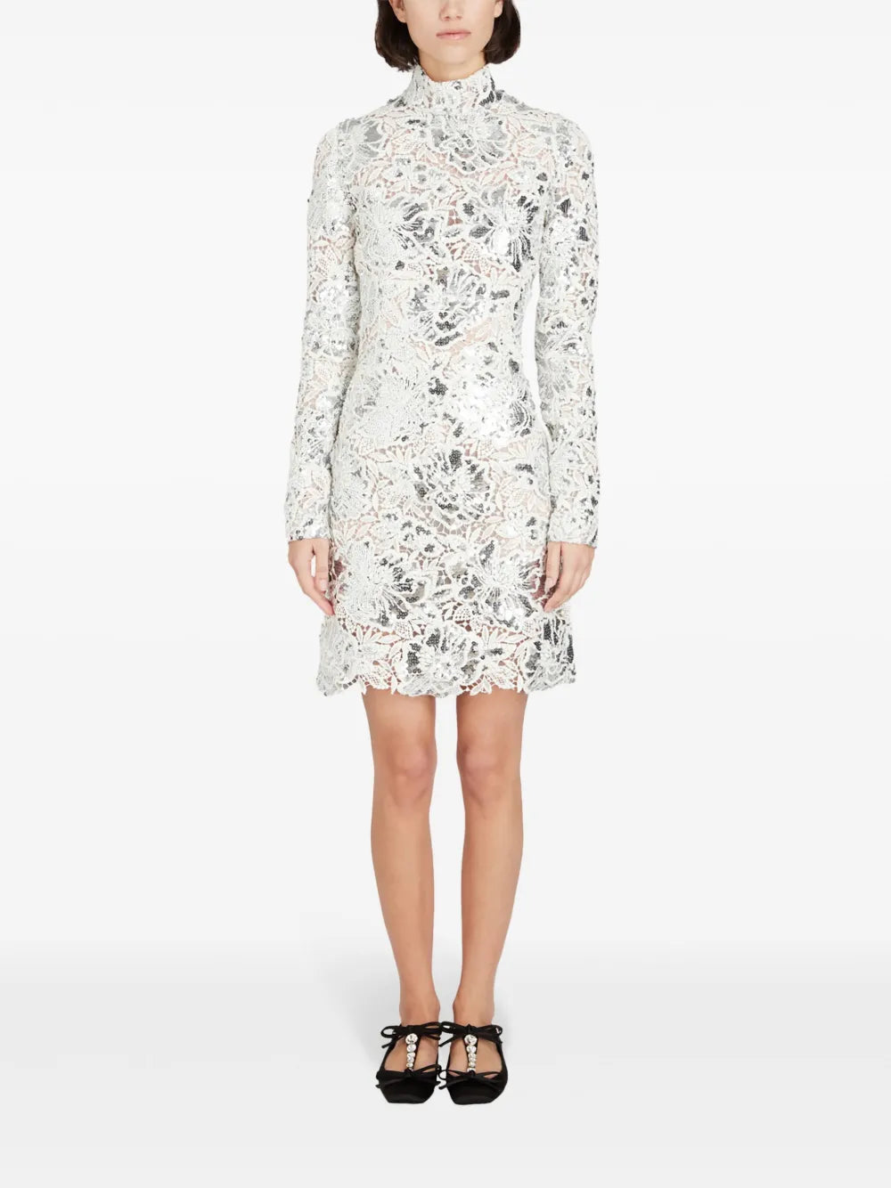Sequin Macaramé Mini Dress