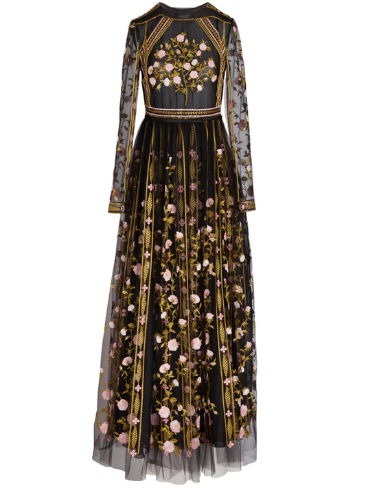 Embroidery Detail Tulle Dress