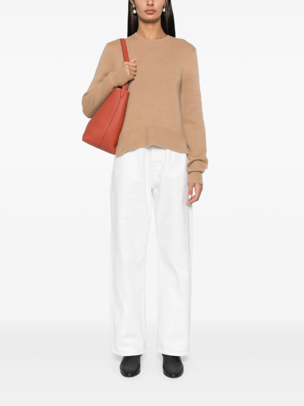 Cropped Crew-Neck Sweater