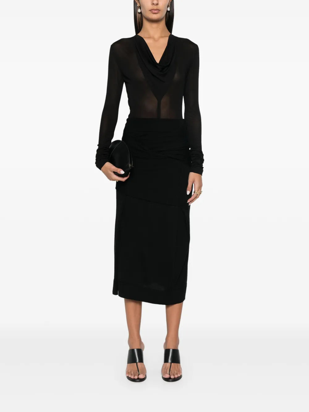 Draped Midi Skirt