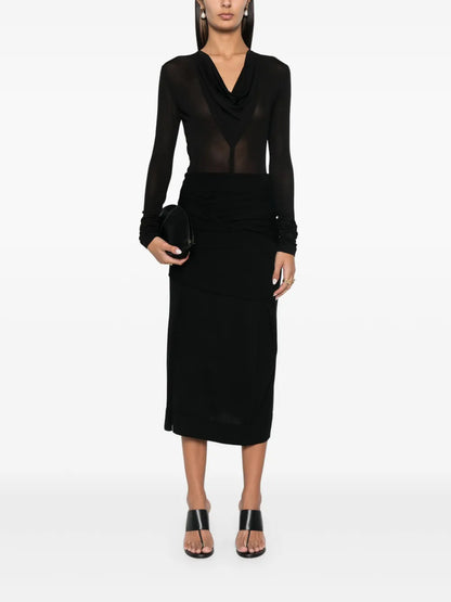 Draped Midi Skirt