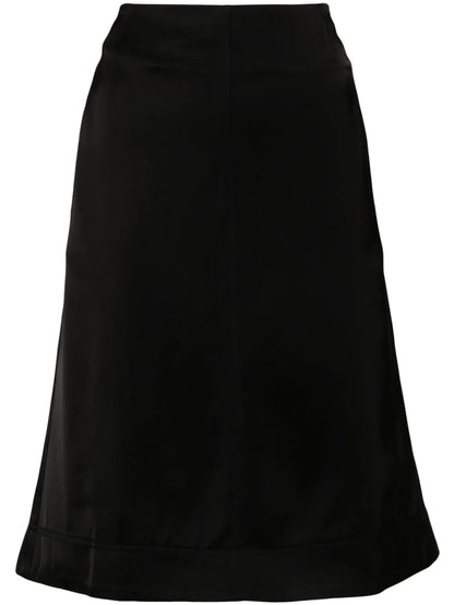 Panelled Satin Midi Skirt
