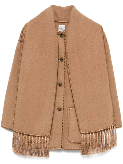Whipstitch-Trim Scarf Jacket