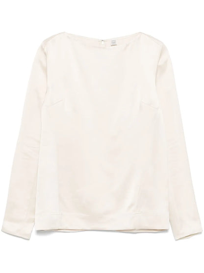 Long-Sleeve Satin Top