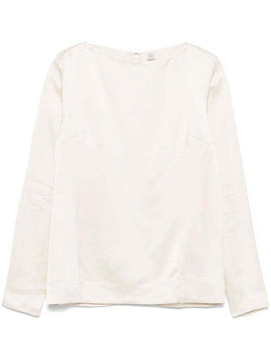 Long-Sleeve Satin Top