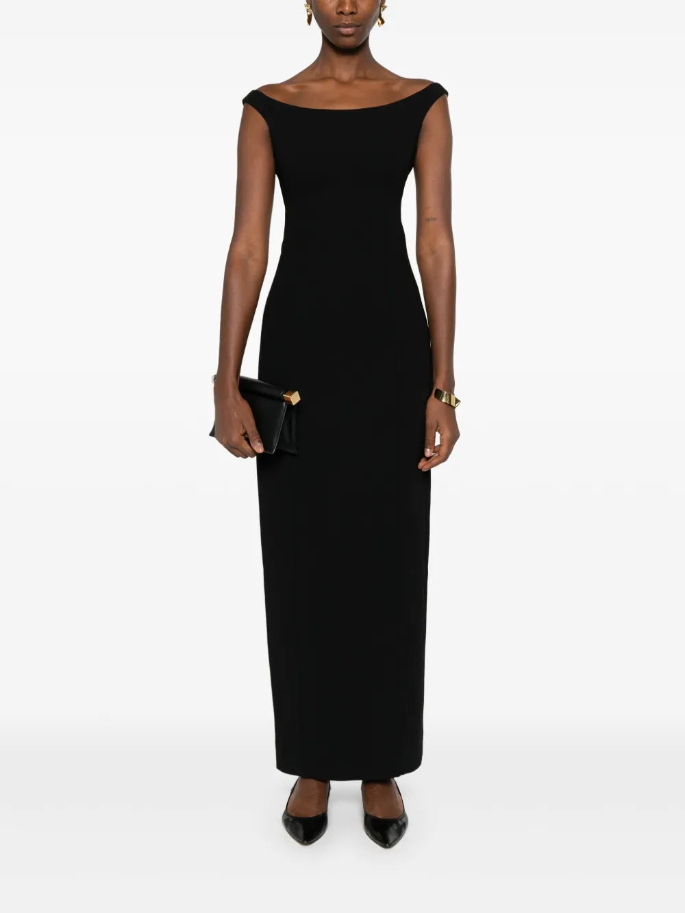 Curved Off-Shoulder Maxi Dress